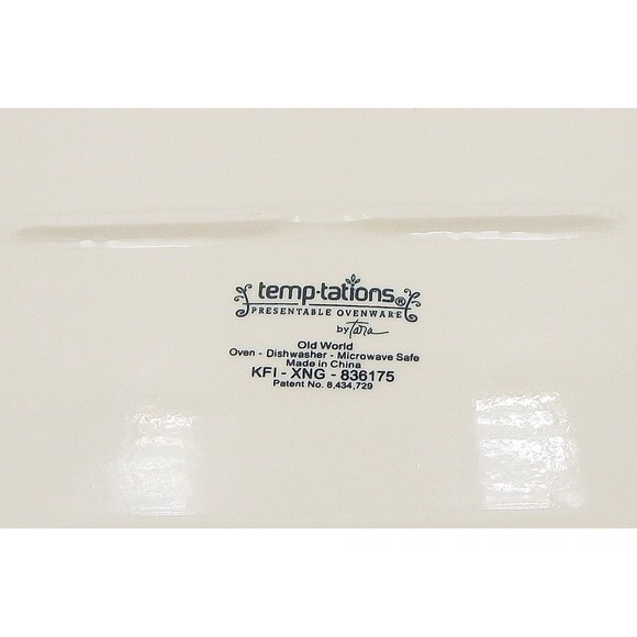 Temp-Tations By Tara Old World Green 13 Inch Rectangular Handled Platter - Picture 7 of 9